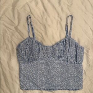 Princess Polly Floral Blue Crop Top